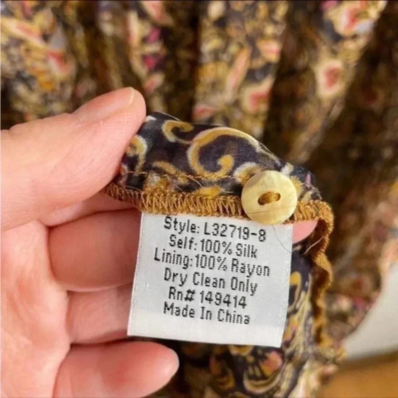 Jade by Johnny Was silk chiffon Midi Jolene dress Small - Picture 10 of 10